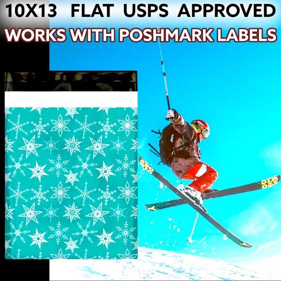 Other - 50 10X13 Snowflake Winter Poly Mailers Xmas